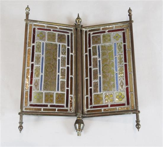 An Arts & Crafts stained glass panel screen H.53.5cm
